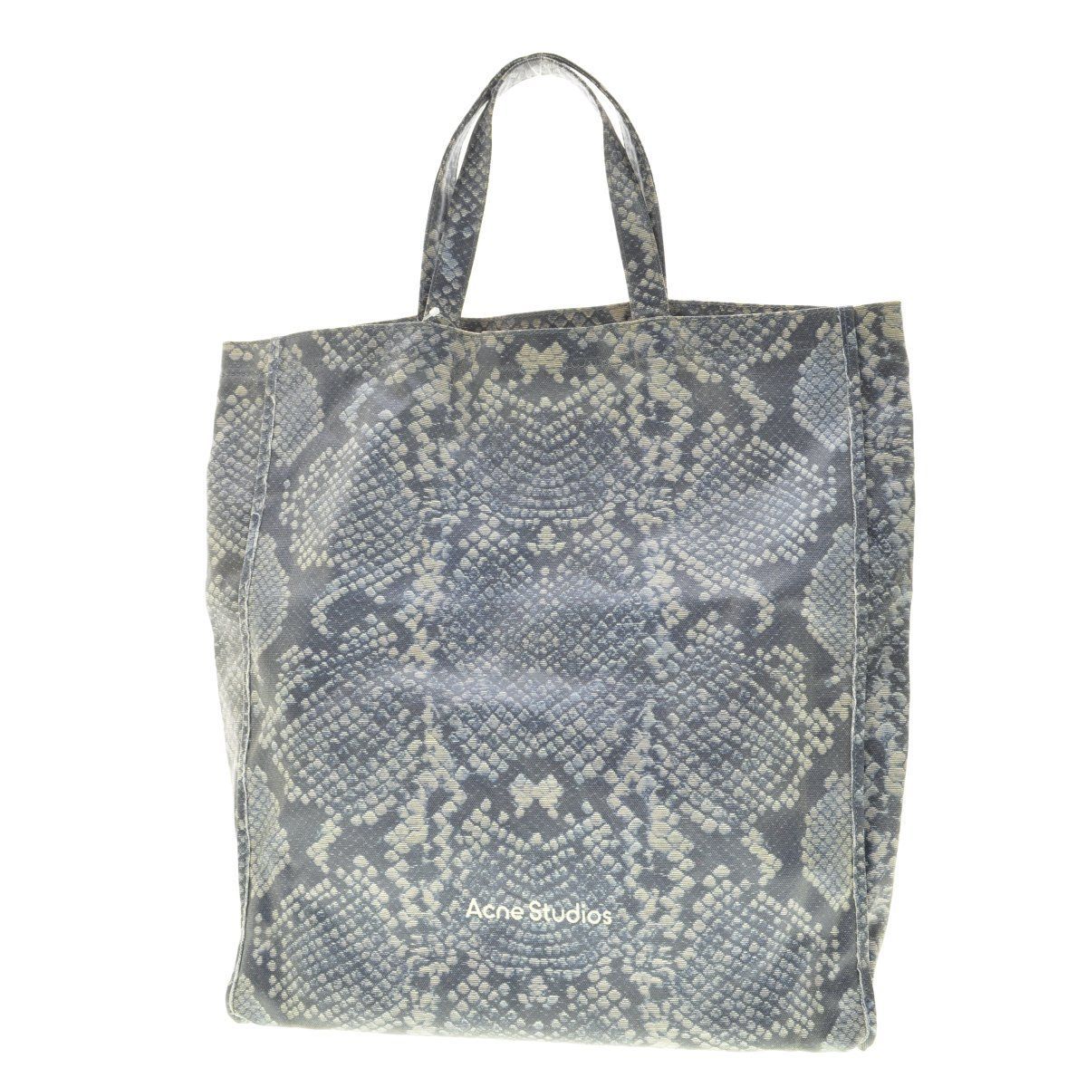 AcneStudios】FN-UX-BAGS000041 Navy & White パイソンプリントトート 