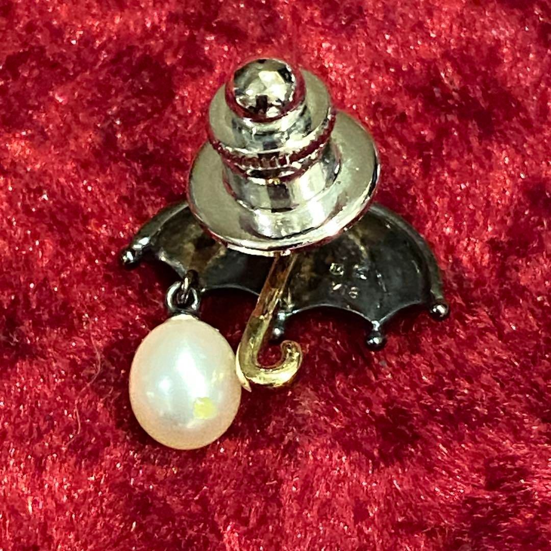 K18 18金 SV925 MIKIMOTO ミキモト 傘モチーフ パール 真珠 ピン 