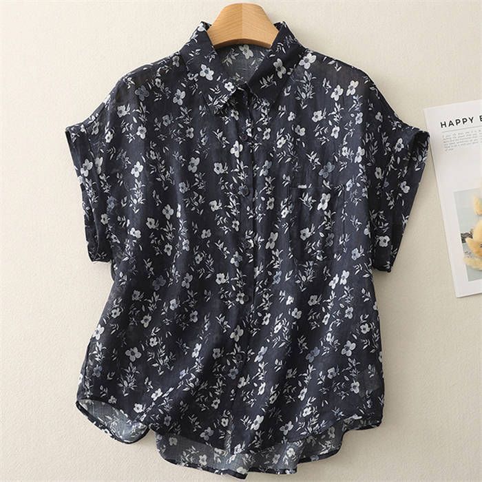 シャツブラウス レディース 半袖 花柄 リネンシャツ プリント 亜麻 薄手 軽量 夏用 前開き 涼しい トップス カジュアル ゆったり きれいめ おしゃれ 送料無料 楽天市場】シャツブラウス レディース 半袖 花柄 リネンシャツ