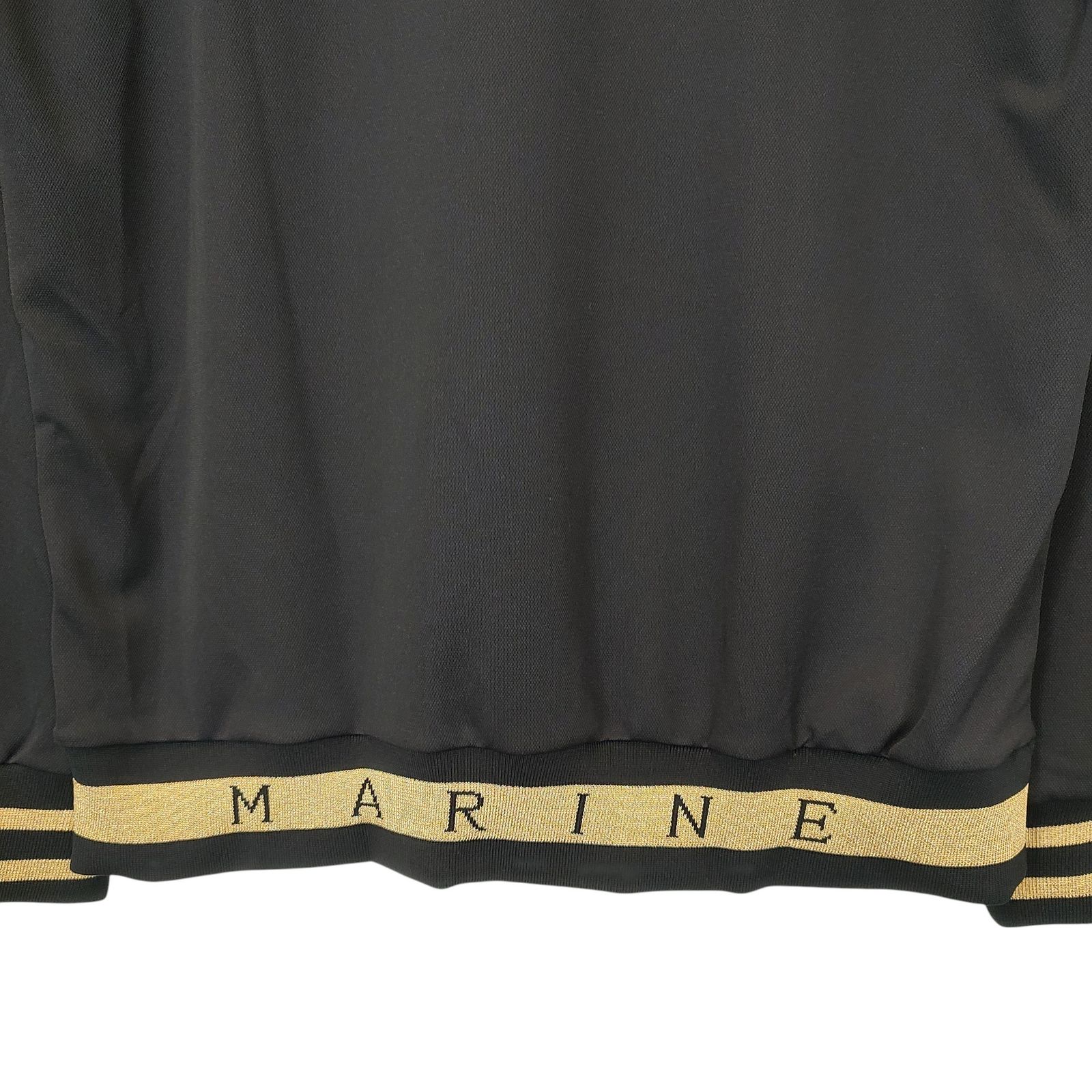 coco 中古 ムータマリン muta MARINE メンズ 長袖ポロシャツ 6(L) 黒 ブラック ヘムリブ 未使用品 メンズ ムータマリン muta MARINE セットアップ 6(L
