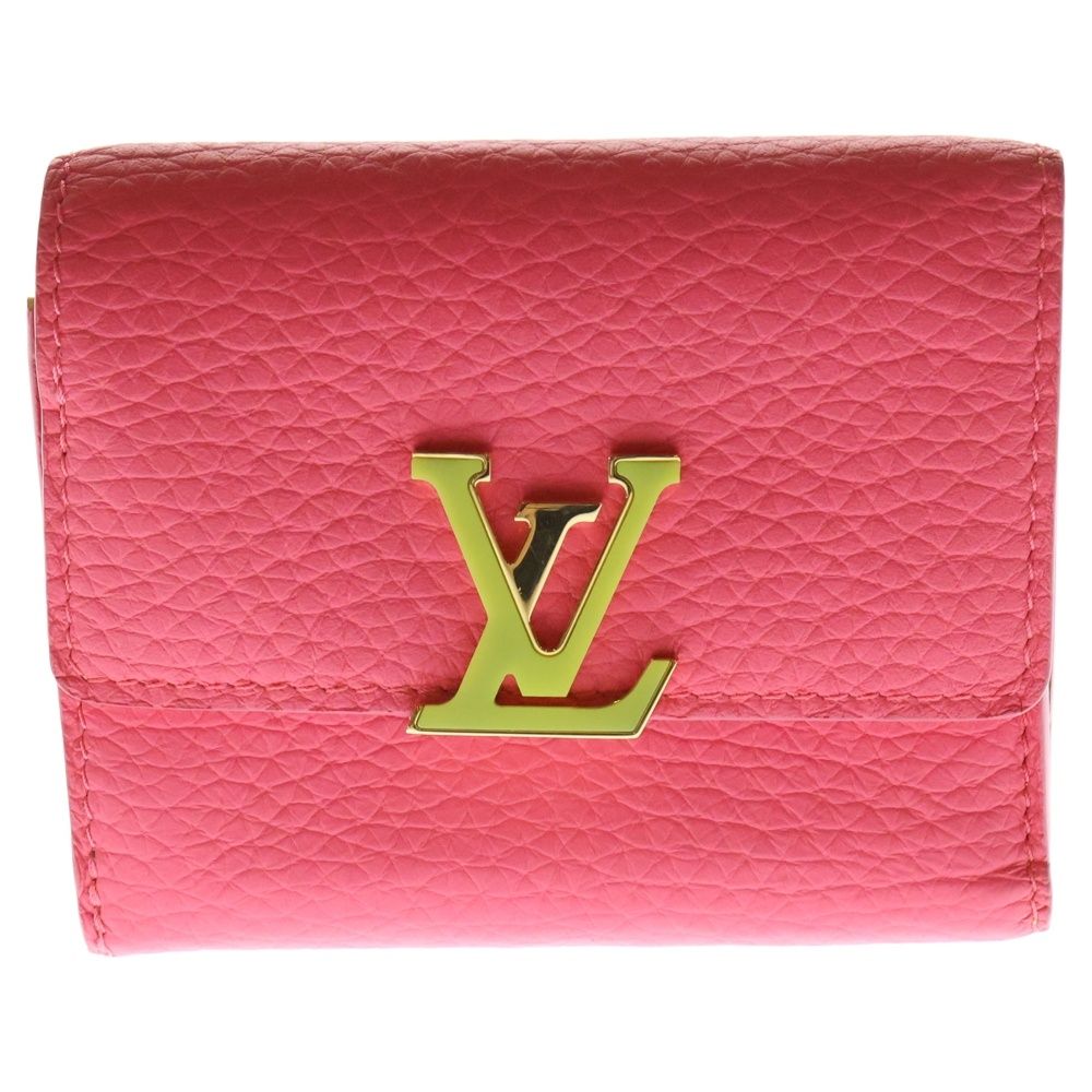 LOUIS VUITTON ルイヴィトン ポルトフォイユカプシーヌ XS バイカラー レザー コンパクトウォレット 2つ折り財布 ピンク/イエロー M81203 RFID レディース LOUIS VUITTON (ルイヴィトン) ポルトフォイユカプシーヌ XS バイ