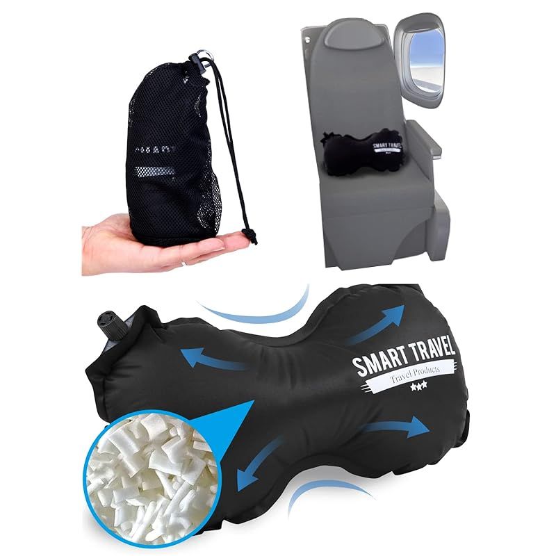 彡SmartTravel Travel Products 腰枕 空気注入式 腰サポート枕 旅行用枕 飛行機用 長距離飛行 女性 男性 子供 0