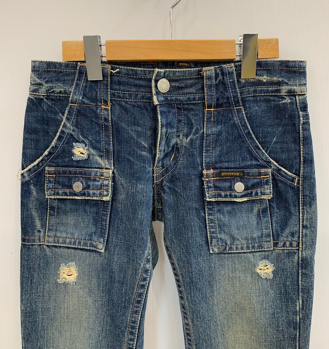 HYSTERIC GLAMOUR KINKY JEANS ブーツカットデニム ブランド古着】KINKY JEANS デニムパンツ パッチワーク 切替デザイン