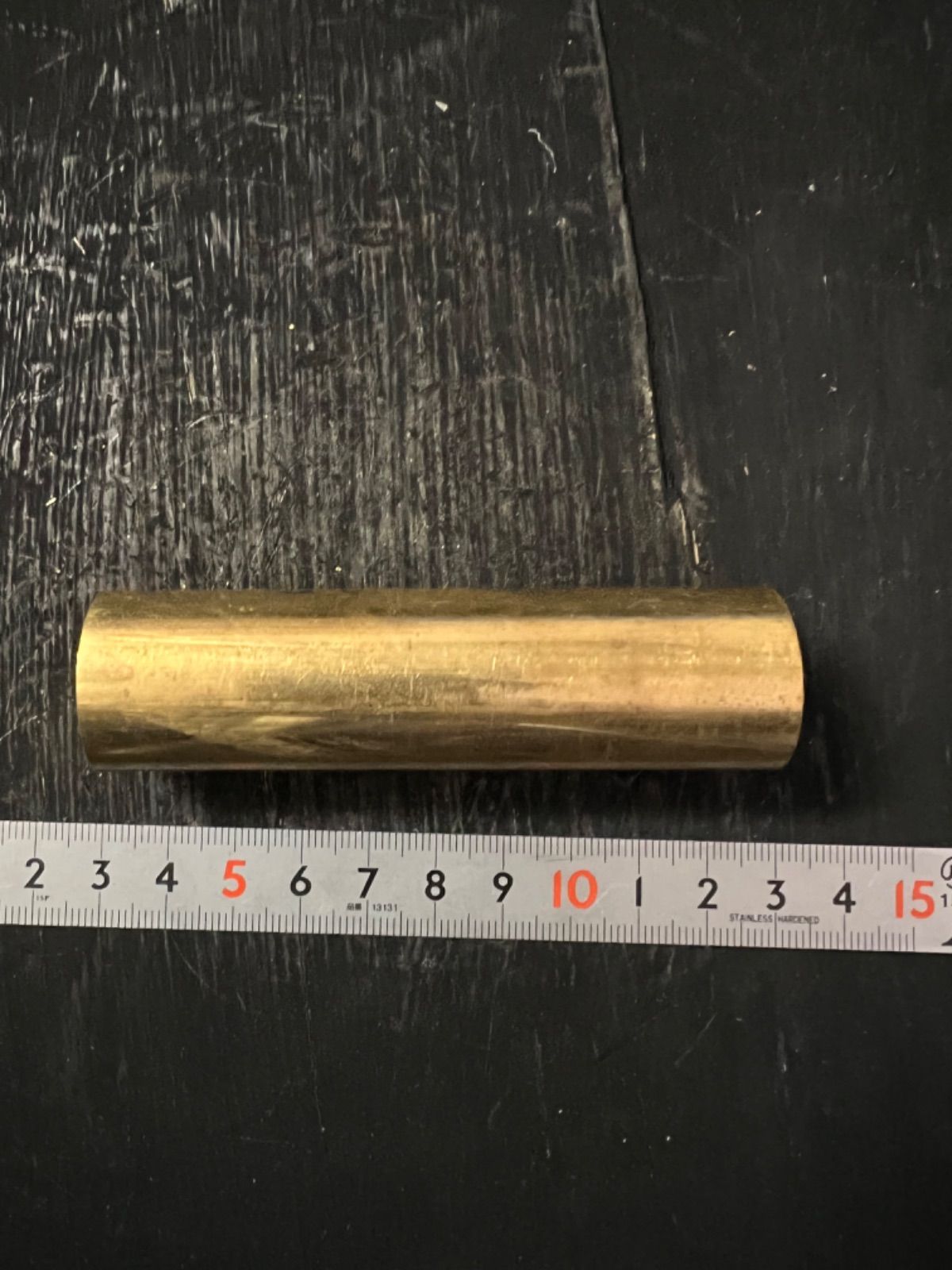 真鍮丸棒　カドミレス　φ25×91mm 外径素材肌　金属材料　端材　1本