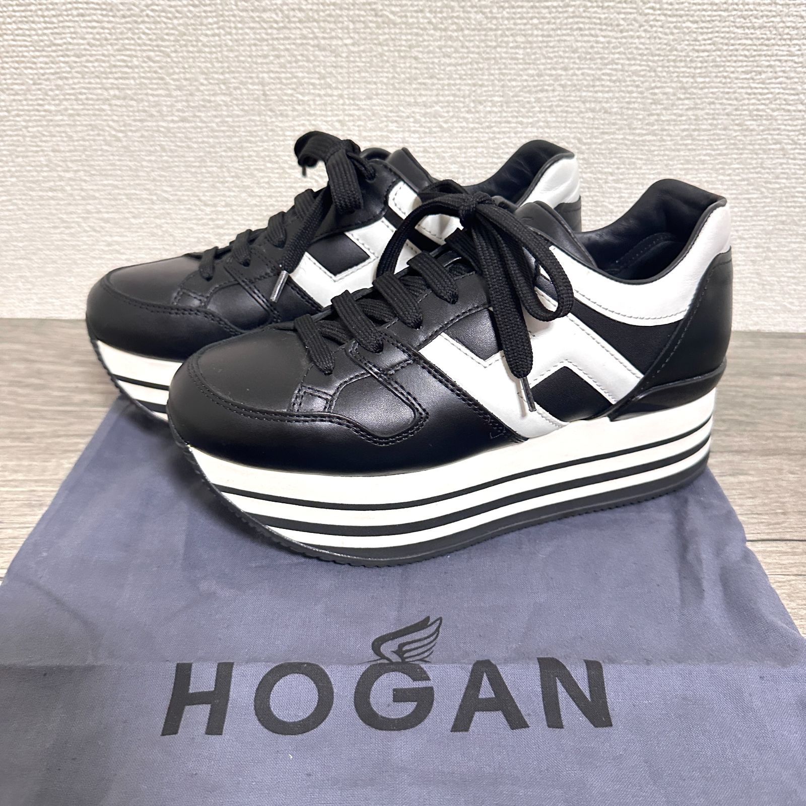 美品✨HOGAN ホーガン グリッター 厚底 スニーカー 39 ブラック 美品✨HOGAN ホーガン グリッター 厚底 スニーカー 39 ブラック