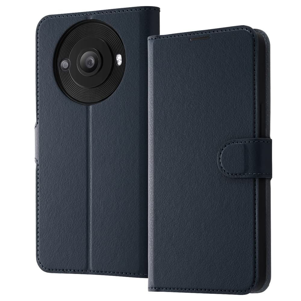 【人気商品】薄型 耐衝撃 手帳型 SH-51D ワイヤレス充電対応 ケース 専用 pro R8 スマホケース AQUOS Alchemist) ダークネイビー デジタルアルキミスト(Digital