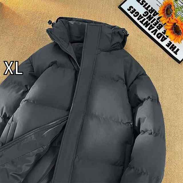 XL 春 コーデ メンズ 用 服 シンプル ファッション オシャレ 大人 かっこいい 大きいサイズ ストリート 紳士服 シンプル 無地 ダウン ジャケット フード付き コットン ジャケット