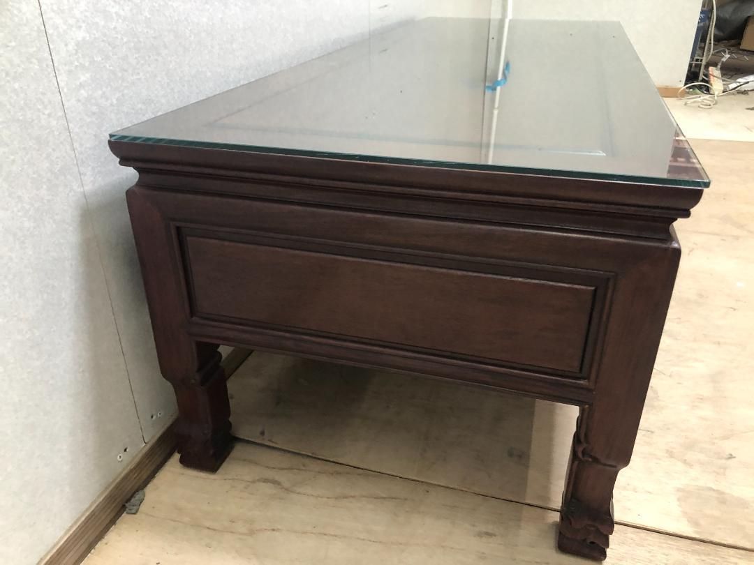 紫檀 唐木家具 無垢材　センターテーブル　引き出しローボードTVボード中国美術 紫檀 唐木家具 無垢材 センターテーブル 引き出しローボードTVボード