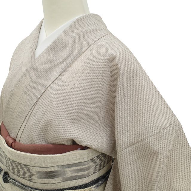 中古】 着物 単衣 リサイクル 塩沢物語 正絹 十日町 白新染織