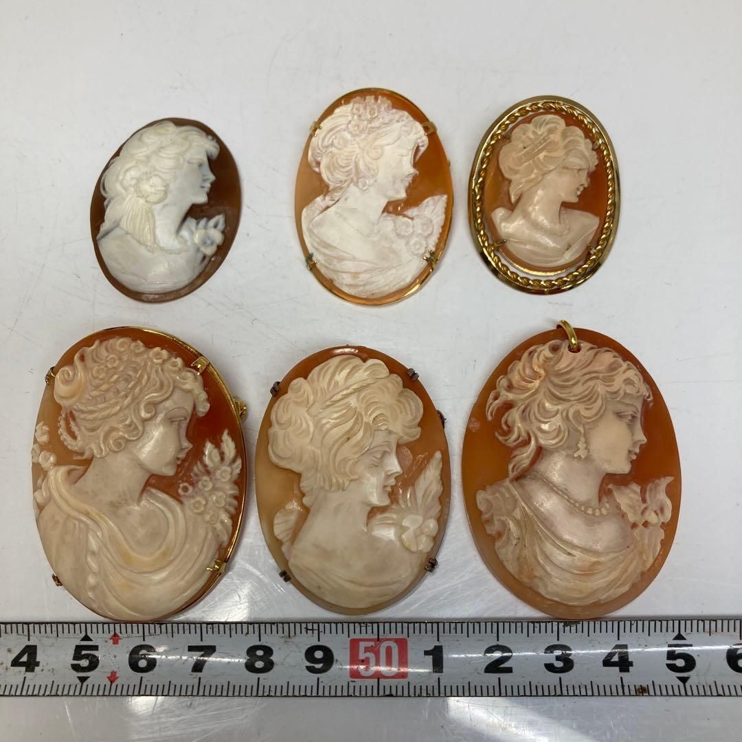 本シェル カメオ6点 53g 東さ5-1028