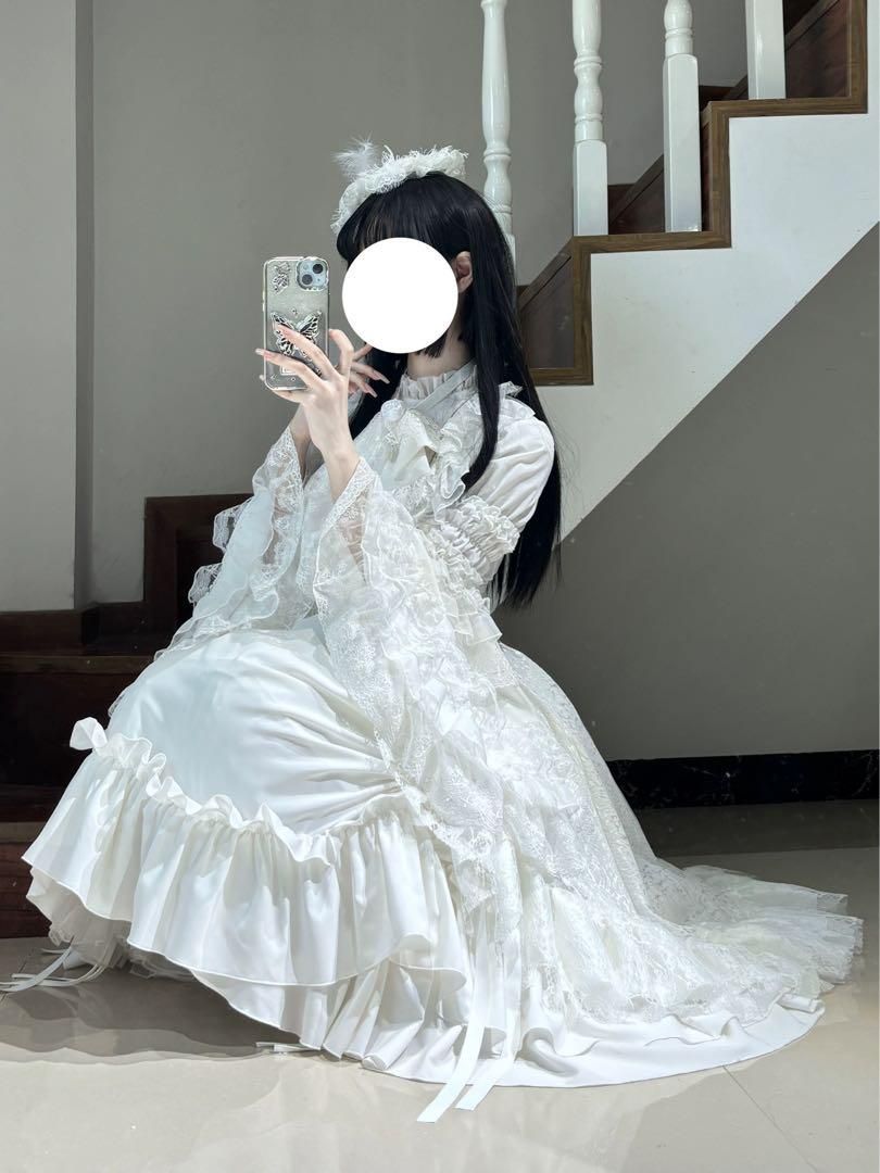 ゴスロリ ロリータ 3点セット ゴシック スカート 姫袖ブラウス