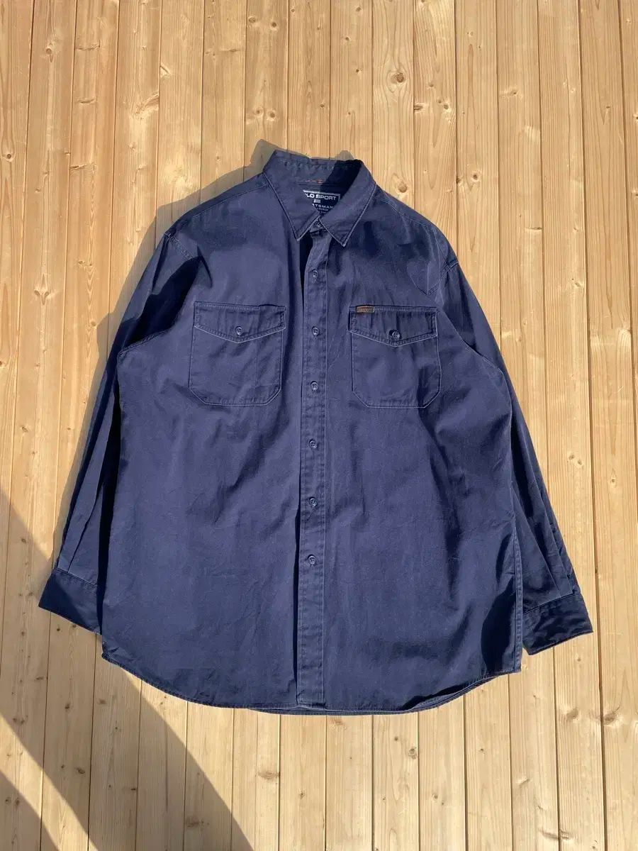 90s POLO SPORTS ポロスポーツ ネイビー シャツ J01603
