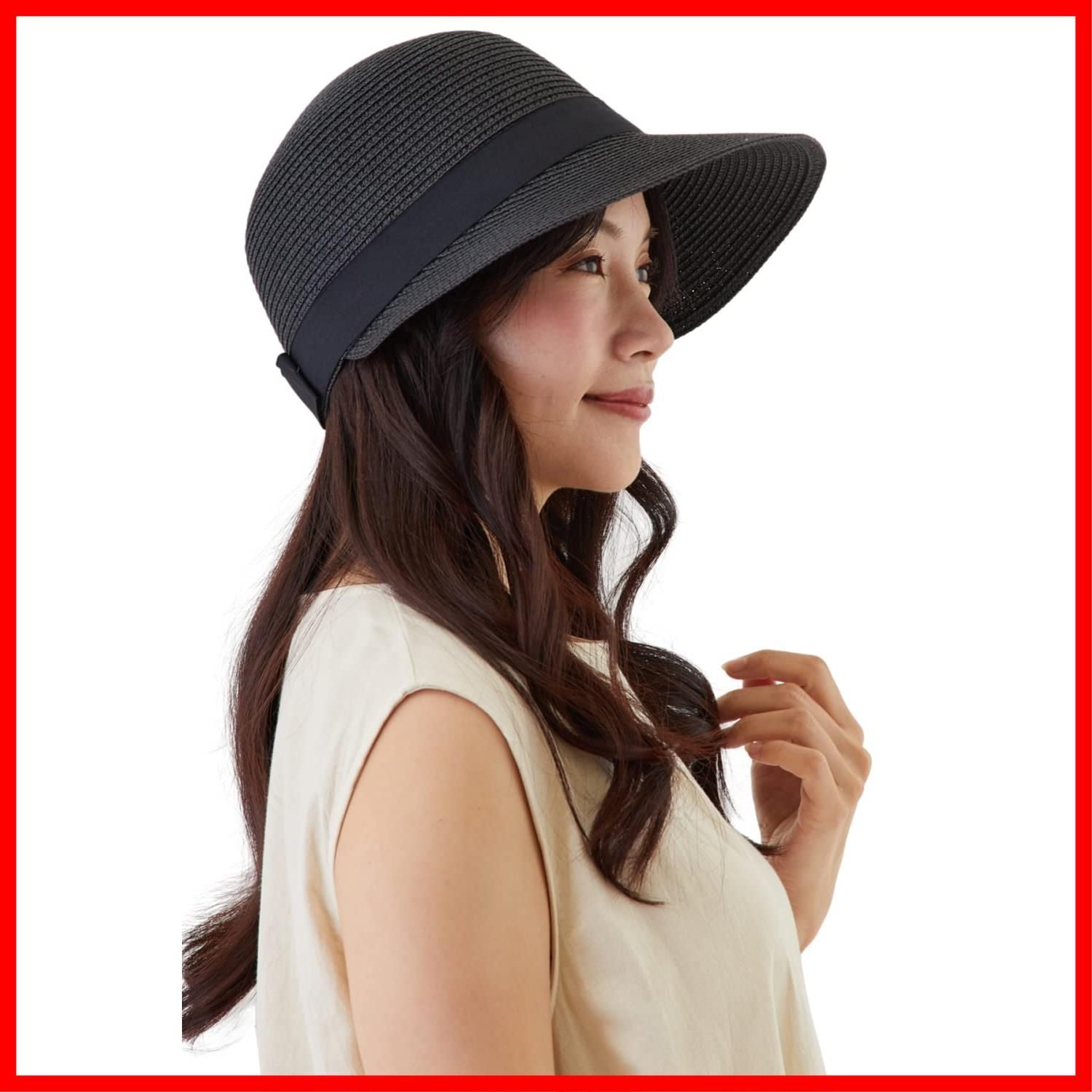 【特別価格】uvカット 【形状記憶＆折りたためる】 帽子 ペーパーキャップ レディース バイザーキャップ 小顔効果 [バレリア] ヒモ付き [valeria]