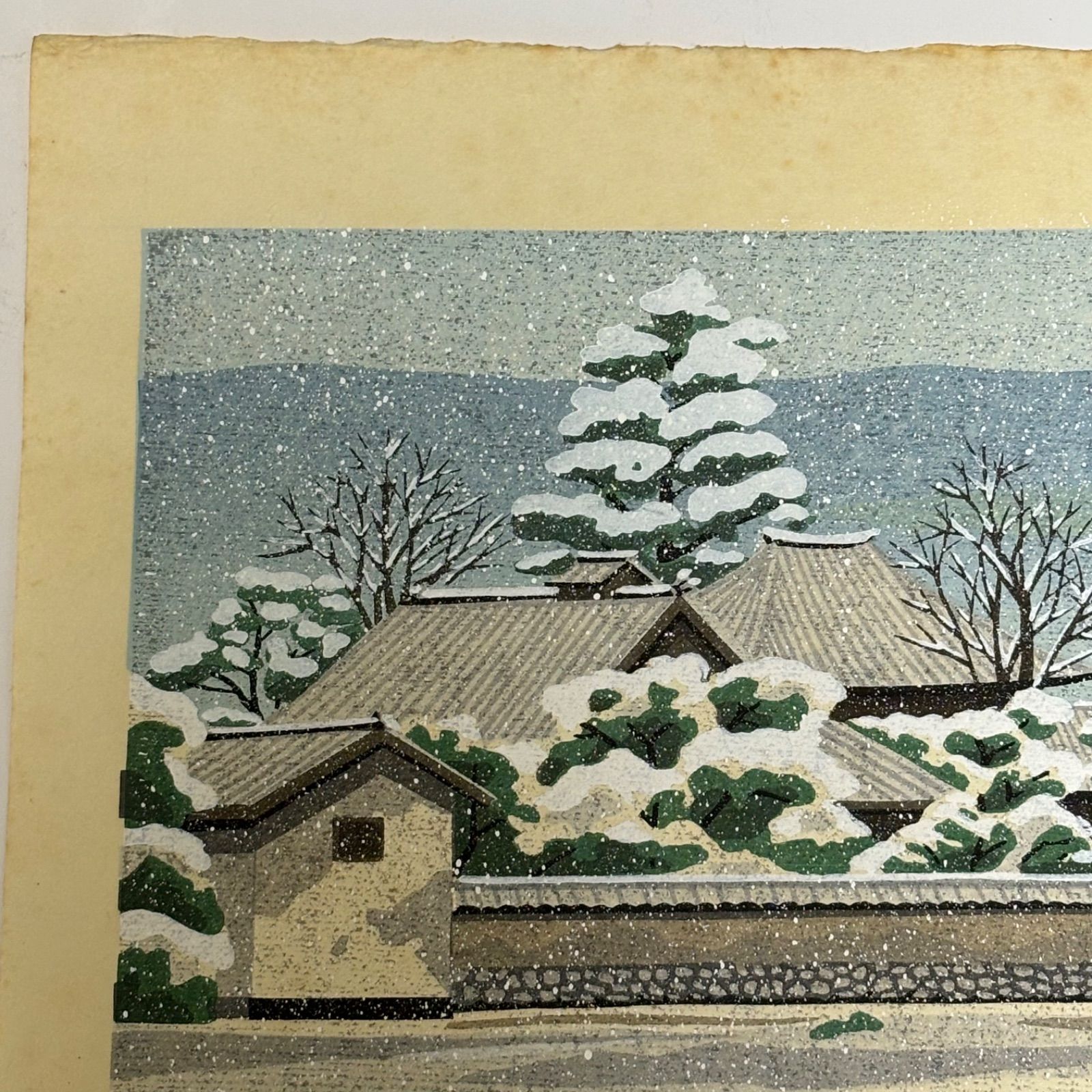 井堂雅夫　木版画　川原寺 送料無料】【希少限定】川原寺(奈良飛鳥)/井堂雅夫/木版画/51