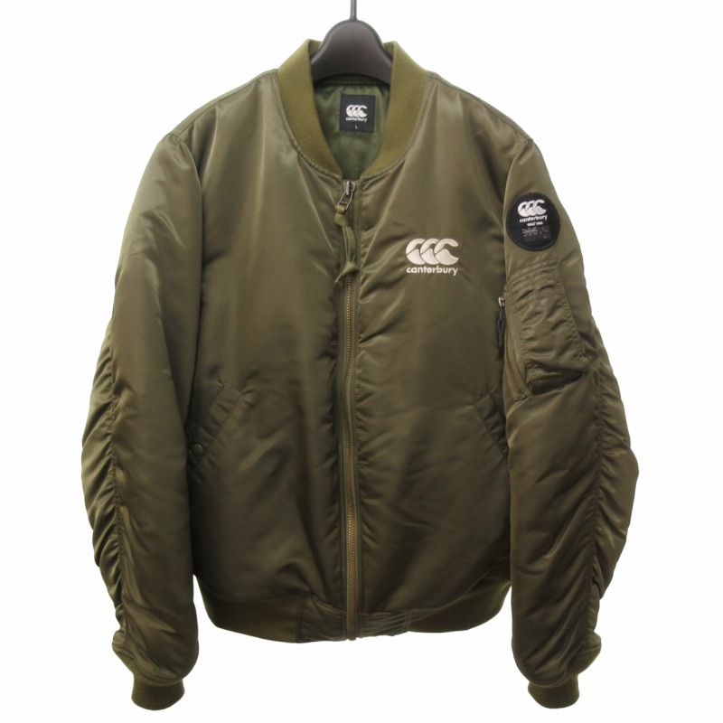 【美品】定価24000円 canterbury MA-1ジャケット L オリーブ カンタベリー MA-1ジャケット MA1 メンズ 長袖 中綿入り
