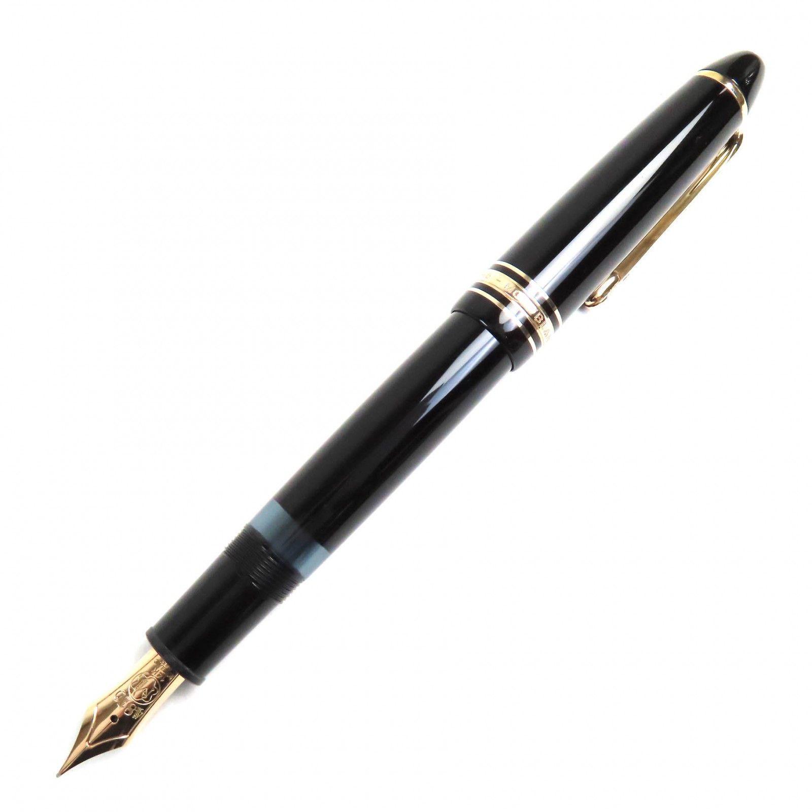 △MONTBLANC モンブラン マイスターシュテュック No.146 ペン先14K Fニブ ホワイトスター 万年筆 ブラック ゴールド ドイツ製 メンズ ◎