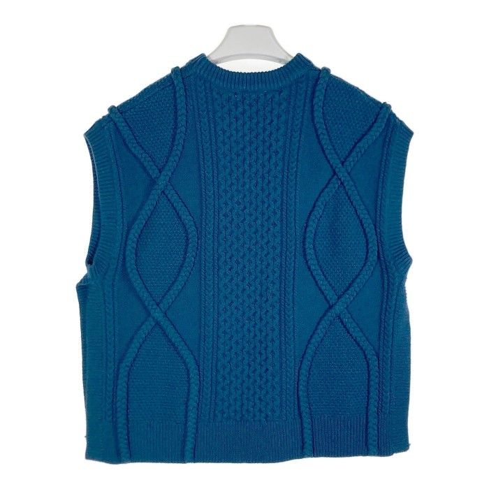 ☆CLANE クラネ 21AW 11106-1082 3D CABLE SLIT KNIT VEST ウール