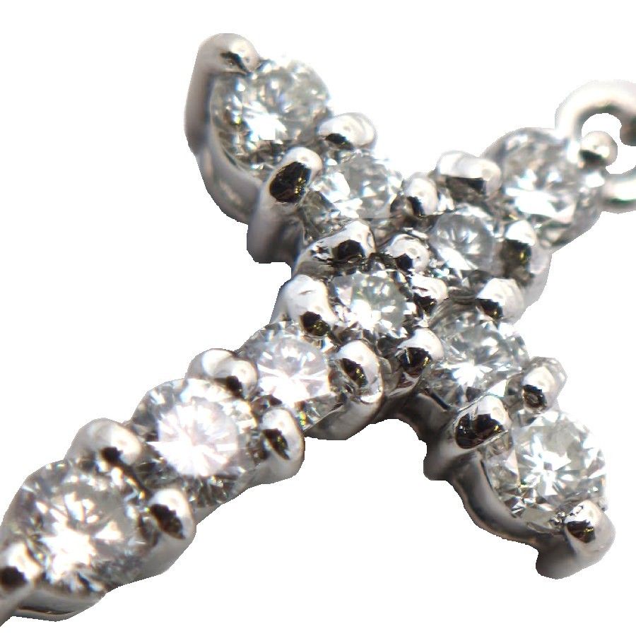 【プラチナ】ダイヤモンド クロスペンダント Pt900×Pt850 ネックレス付 三重県 鈴鹿市】Pt900×Pt850 プラチナ ダイヤモンド クロスネックレス