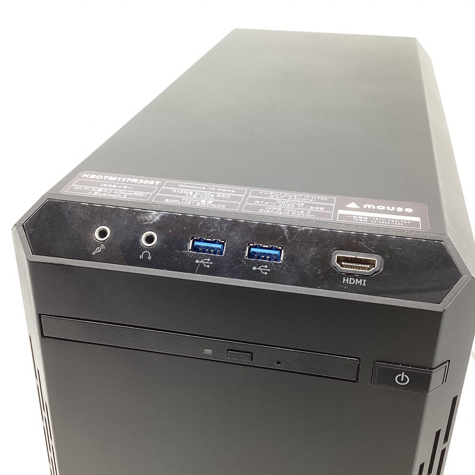 【全額返金保証】【最速発送】MouseComputer ゲーミングデスクトップPC KSDTM117R306T/i7-11700 /16GB /512GB /1TB /3060Ti【美品・良品】