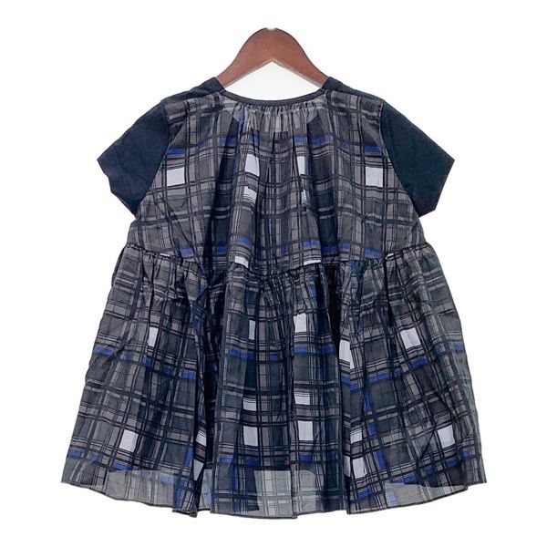 sacai サカイ Tシャツ カットソー 半袖 切替 ボーダー 胸ポケ ショート 
