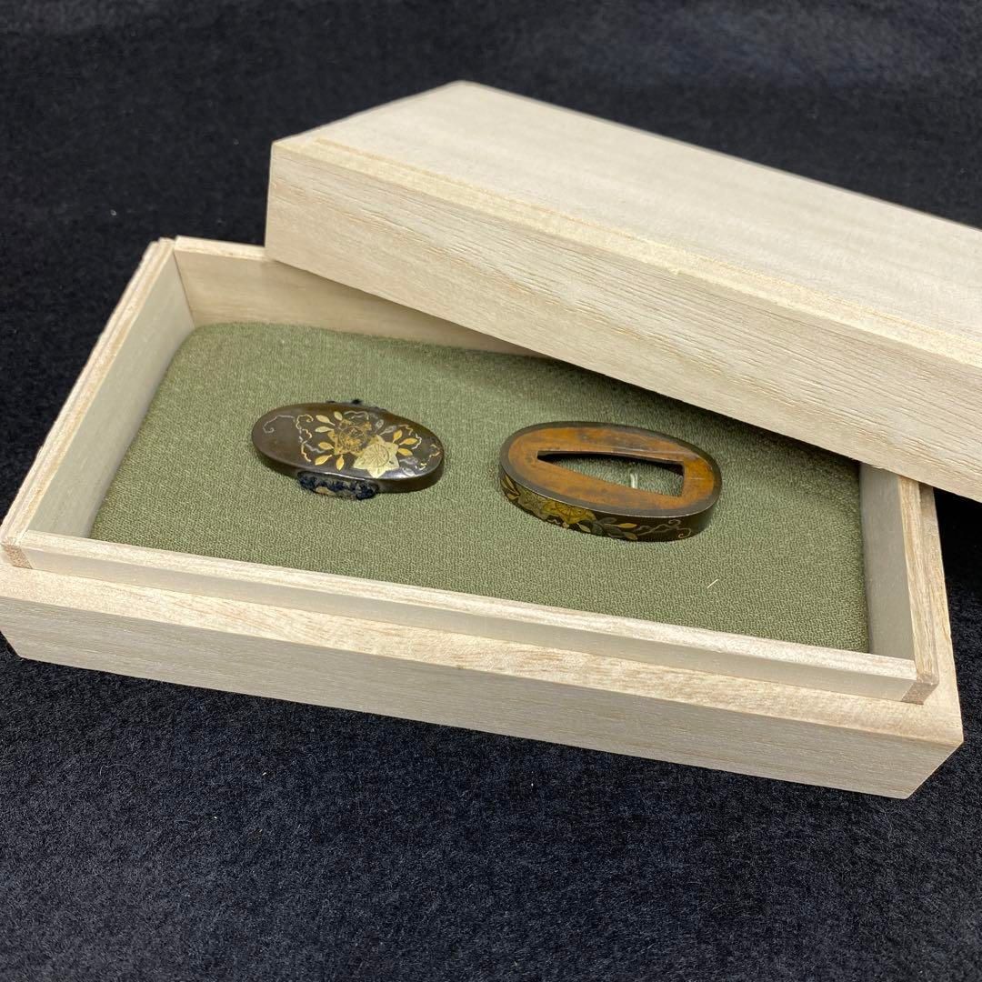 江戸時代 金象嵌縁頭 木箱付 24g 東Y6-0819☆2Fタカニ - メルカリ