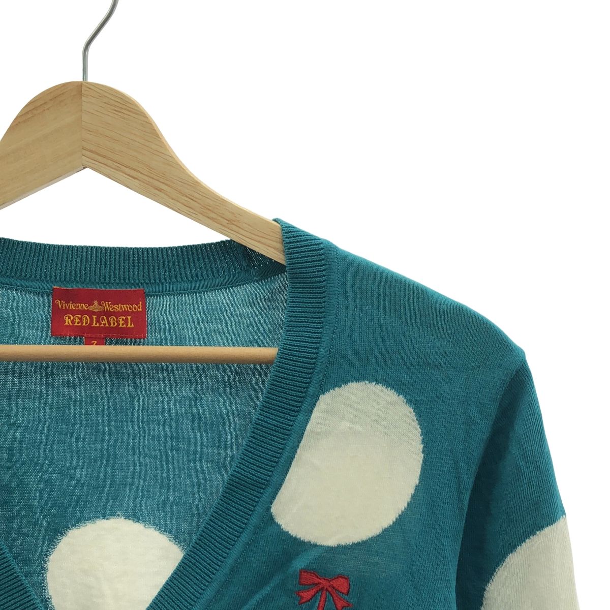 VIVIENNE WESTWOOD RED LABEL / ヴィヴィアンウエストウッドレッドレーベル | コットン ロゴ 刺しゅうドット ニットカーディガン ヴィヴィアンウエストウッド レッドレーベルVivienne Westwood