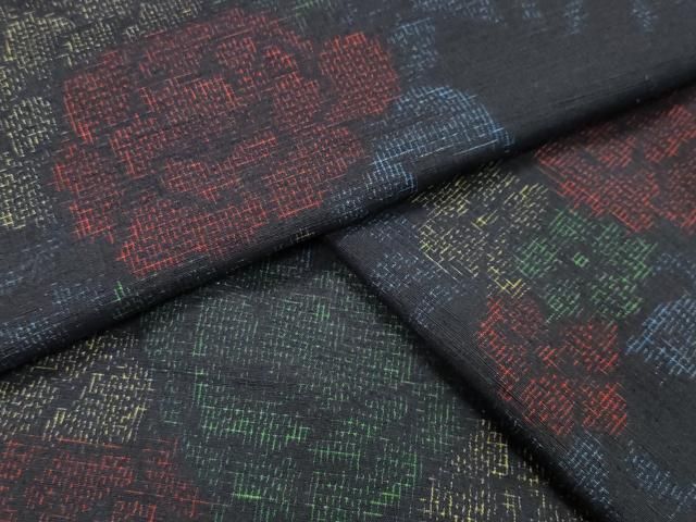 平和屋着物○上質な紬 草花文 正絹 逸品 CAAX5726gh