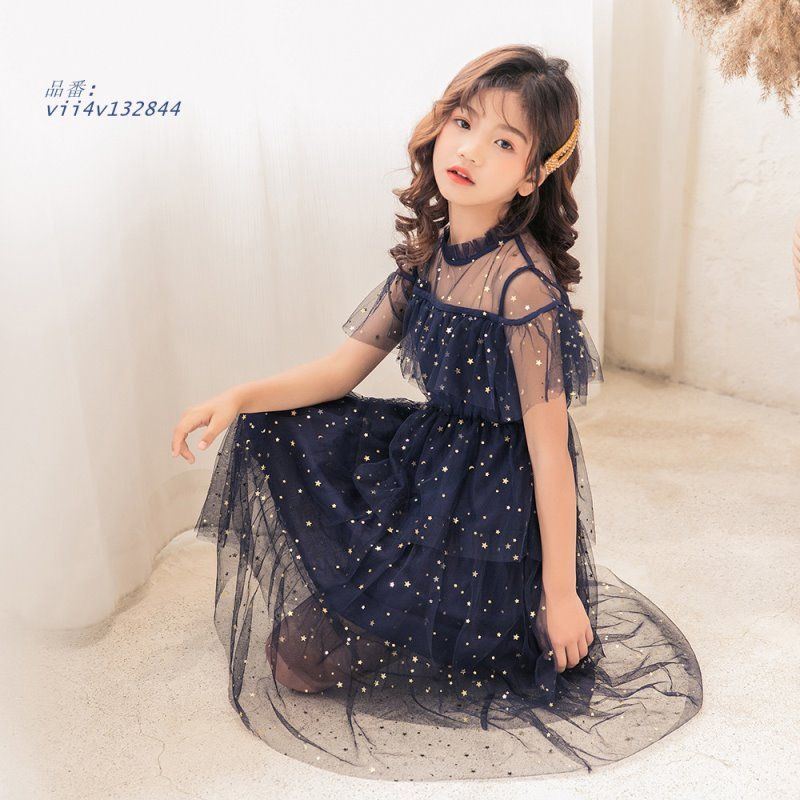 子供 ドレス ピアノ 発表会 ワンピース キッズ 女の子 韓国 姫系 可愛い お出かけ チュール お姫様 プリンセス ふわふわ 子供服  vii4v132844