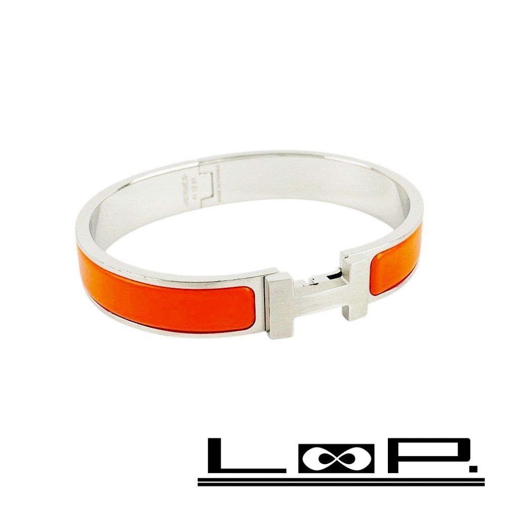 HERMESクリッククラック　シルバーオレンジ 楽天市場】エルメス HERMES バングル ブレスレット クリック
