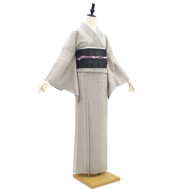 夏結城　単衣　亀甲模様 新古品】 夏物 夏結城 単衣 着物 未使用 正絹 越後夏結城 十日町