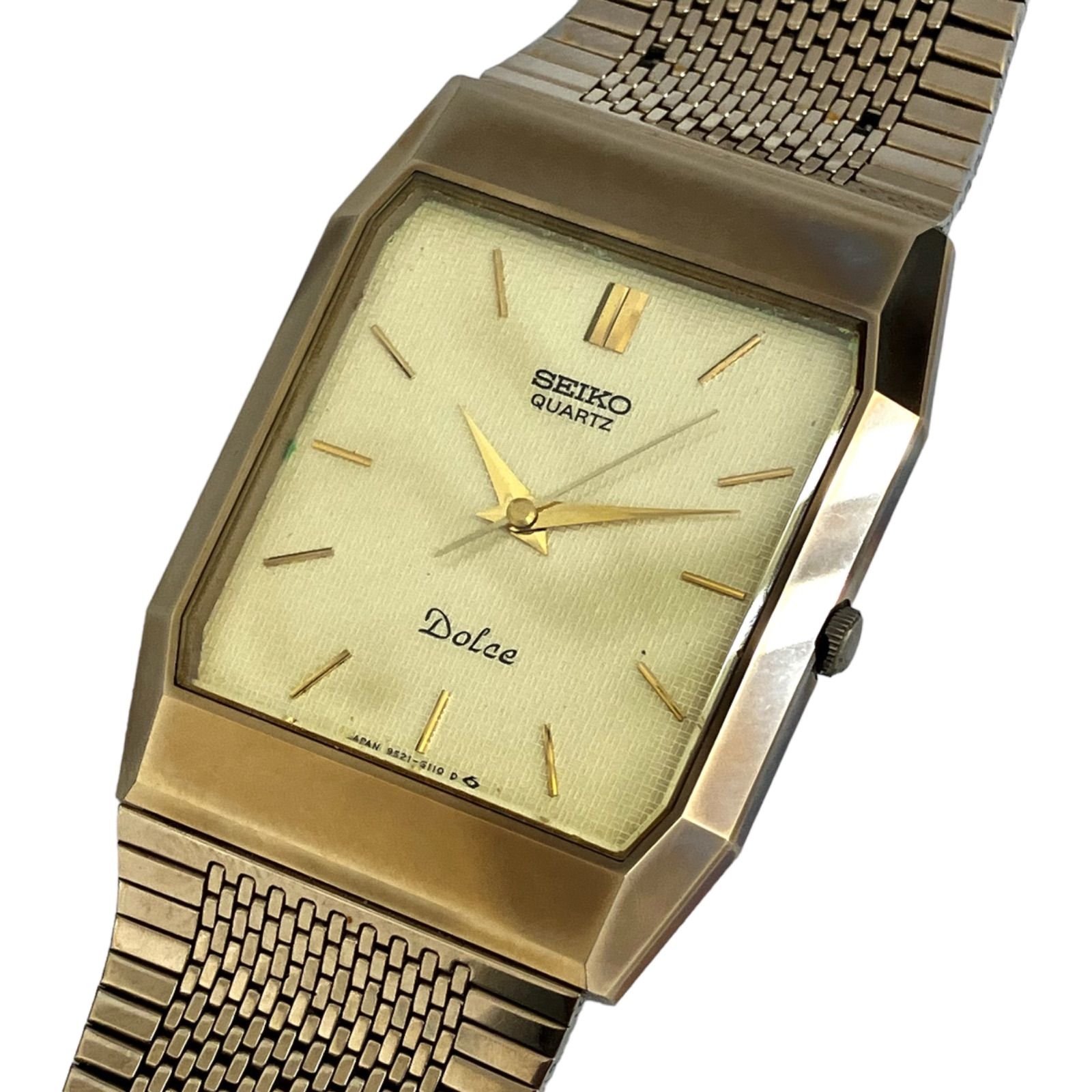 美品⭐️箱付き】SEIKO セイコー ゴールド文字盤 スクエア メンズ