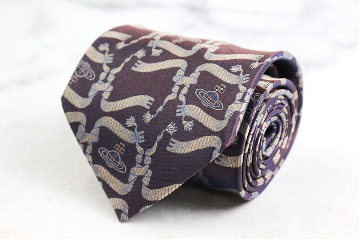 ヴィヴィアンウエストウッド ブランド ネクタイ オーブ柄 ロゴ シルク