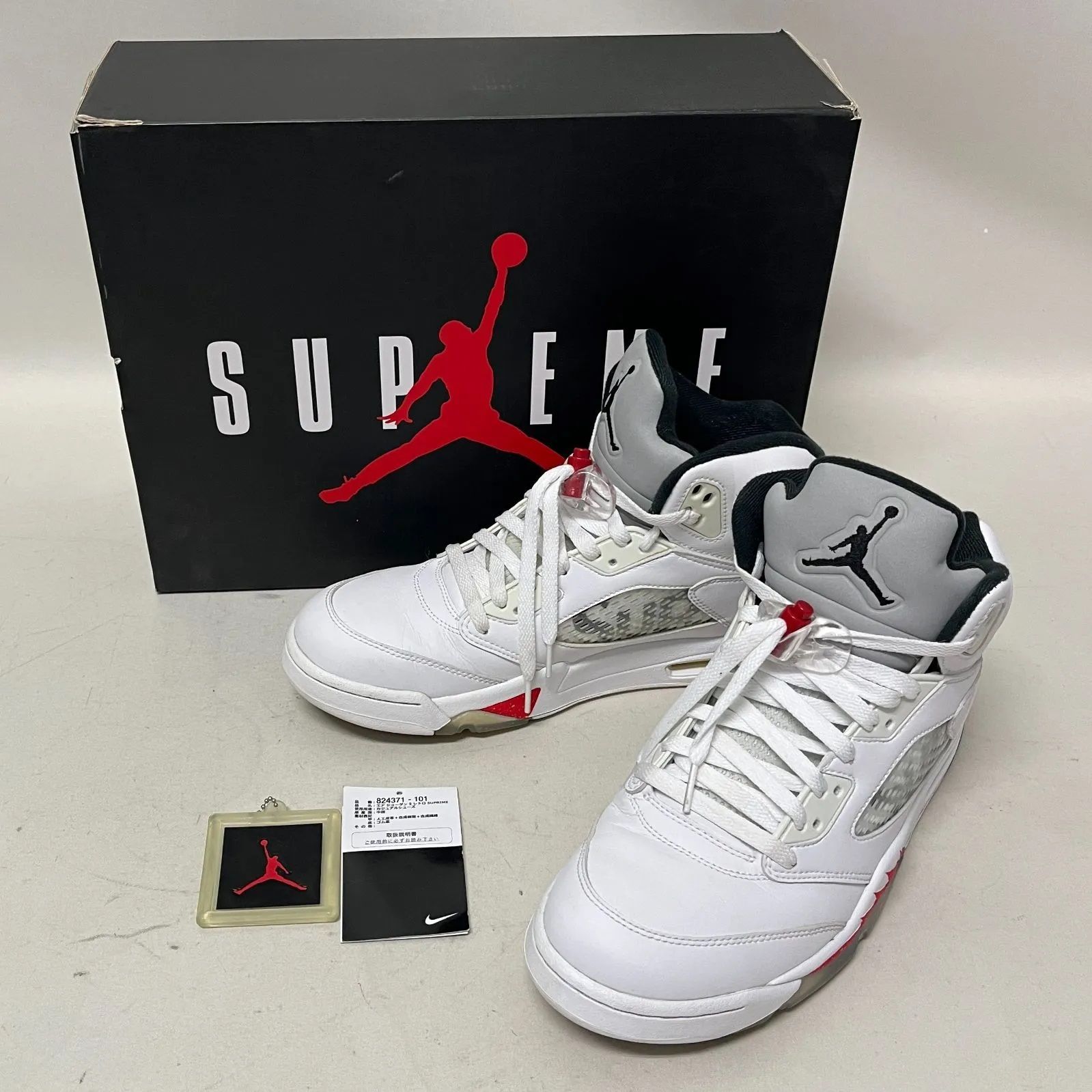 浜館80-1665】 【店舗併売品】NIKE AIR JORDAN 5 RETRO SUPREME “WHITE 