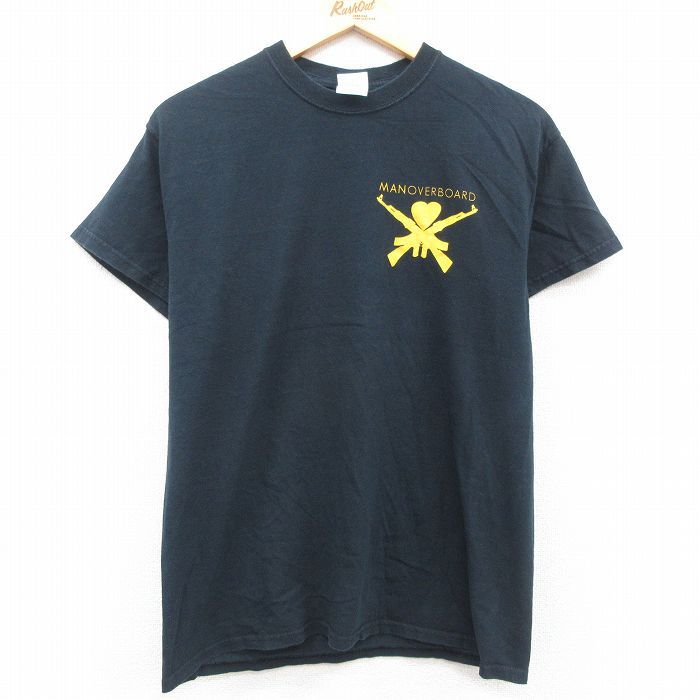 M/古着 半袖 ビンテージ ロック バンド Tシャツ メンズ 00s Man Overboard コットン クルーネック 黒 ブラック 23jul22  中古 - メルカリ