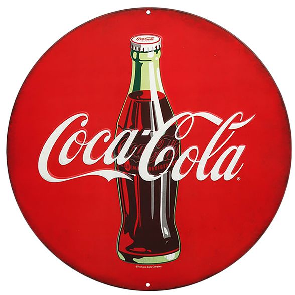 匿名発送】エンボス メタルサイン COCA COLA ROUND 【コカコーラ ...