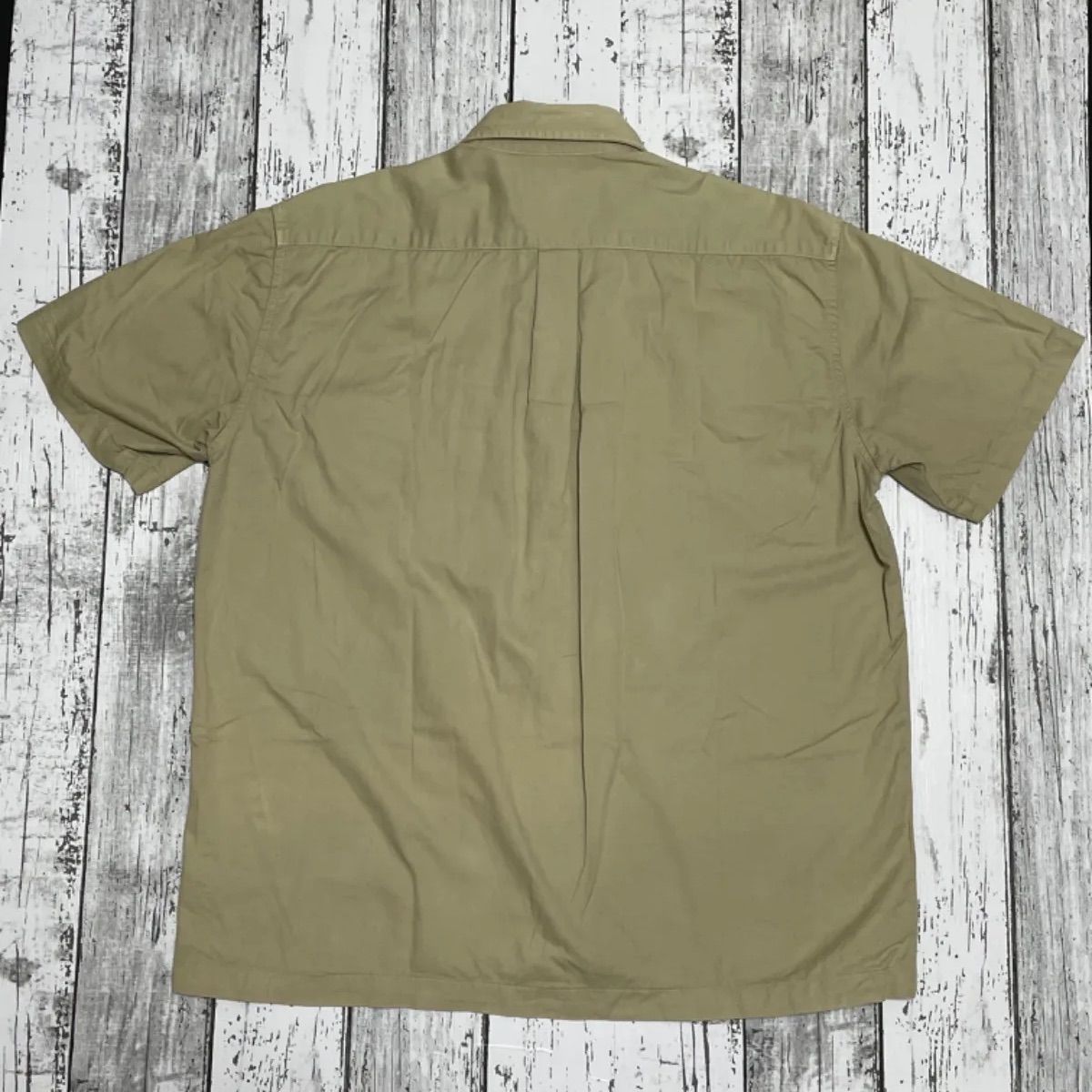 Old Stussy オールド ステューシー 紺タグ90s半袖シャツ カーキ USA製 