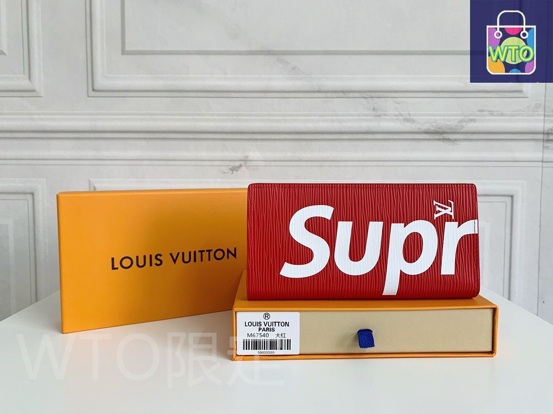 箱付き Supreme コラボ 長財布 エピレザー ノワール ルイヴィトン Louis Vuitton ルイヴィトン Supreme シュプリーム M67723 エピ