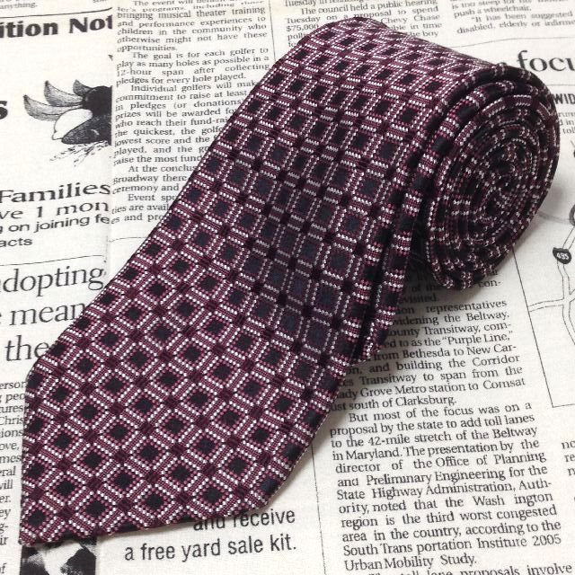 エルメネジルドゼニア Ermenegildo Zegna 微光沢 ネクタイ イタリア製 シルク パターン柄 ミックス H-006811 ゆうパケット