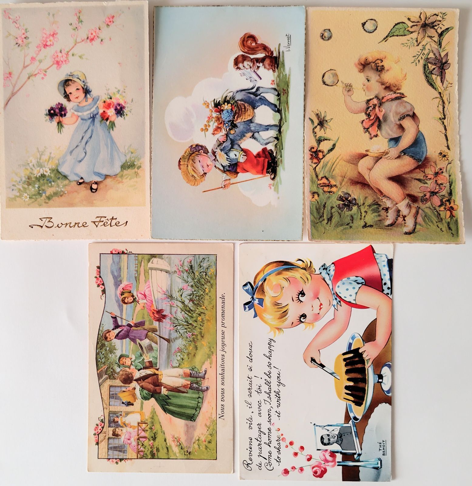 イラスト 10枚セットで フランス ヴィンテージ ポストカード