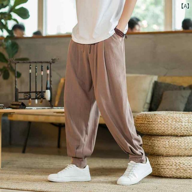 種類55：4XL 189/G：K29 アーミーグリーン  メンズ ファッション 服 男性用 オシャレ シンプル 大人 かっこいい 大きいサイズ ストリート 紳士服 ズボン モンク パンツ 綿 リネン クローズド夏 ロ