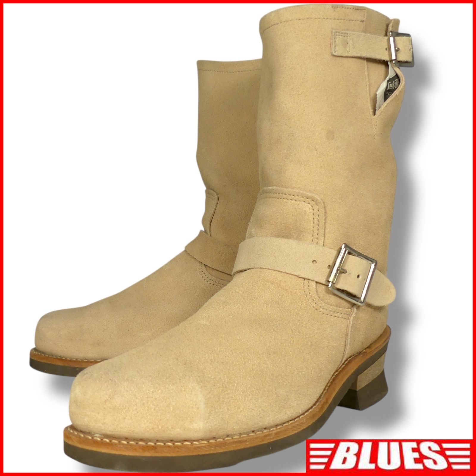 HAWKINS ホーキンス エンジニアブーツ 本革 ロング ベージュ スエード バイク メンズ スチールトゥ エンジニアブーツサイズ26cm一覧←SEULB屋着古← NR4668