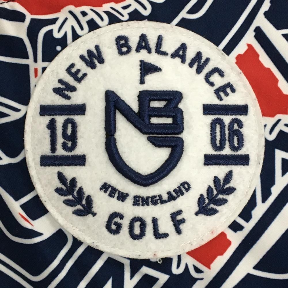 ニューバランスゴルフ ジップパーカー ネイビー×白 スニーカー柄 ロゴ