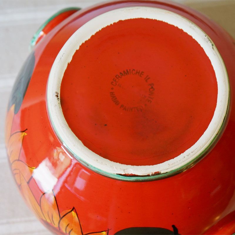 プランターカバー 鉢カバー イタリア製 レッド アウトレット 赤（M