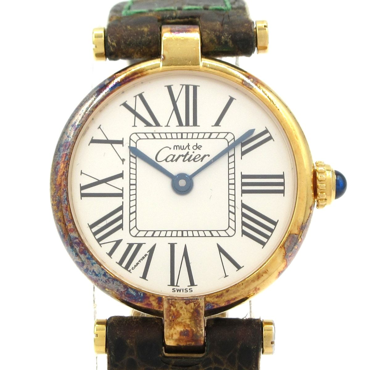 Cartier カルティエ 腕時計 マストヴァンドームヴェルメイユ レディース 925|アリゲーターベルト シルバー