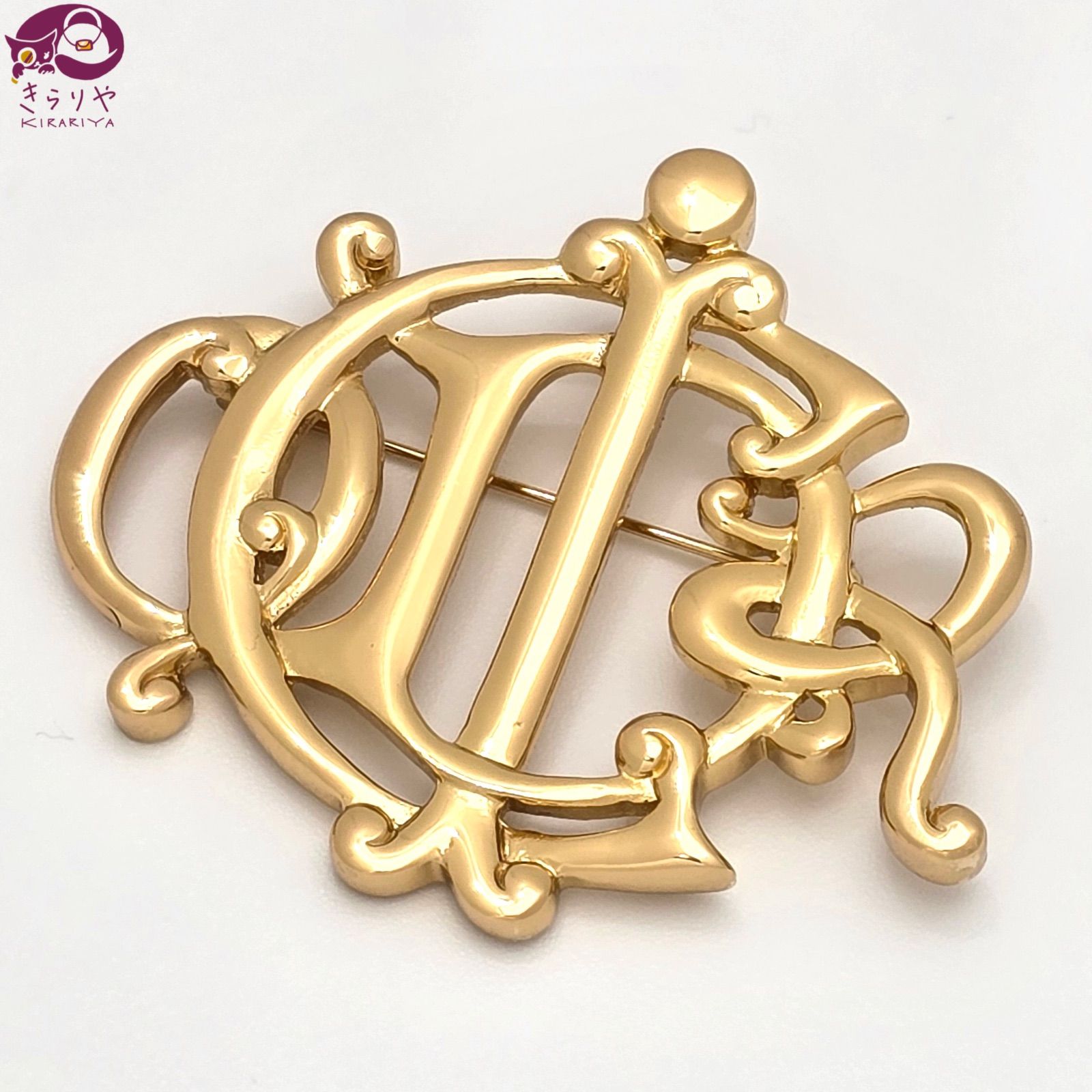 Christian Dior ブローチ 金色 メタル製 ディオール Dior Dio(r