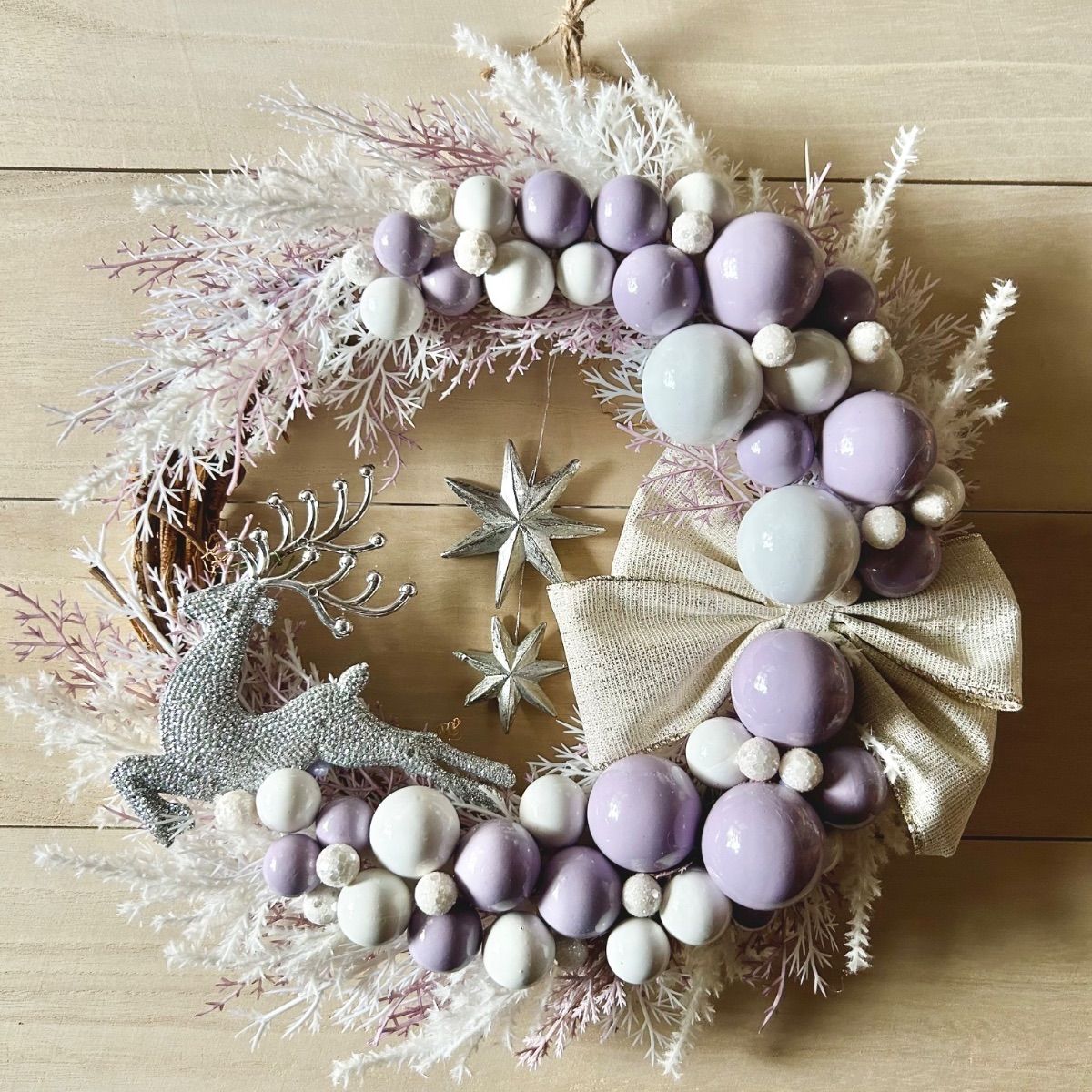 7-141 大きめリース クリスマスリース 三日月リース ハーフ