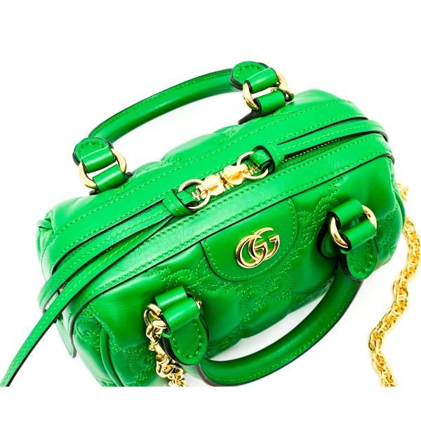 GUCCI マトラッセミニ GUCCI グッチ グリーン 緑 GGマトラッセ ミニバック ゴールド