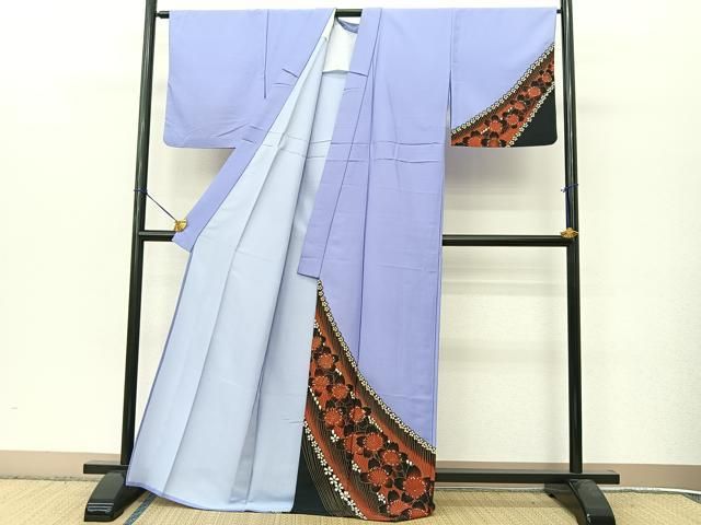 平和屋着物▽訪問着 単衣 桜流し 金彩 洗える着物 BAAT9124yc