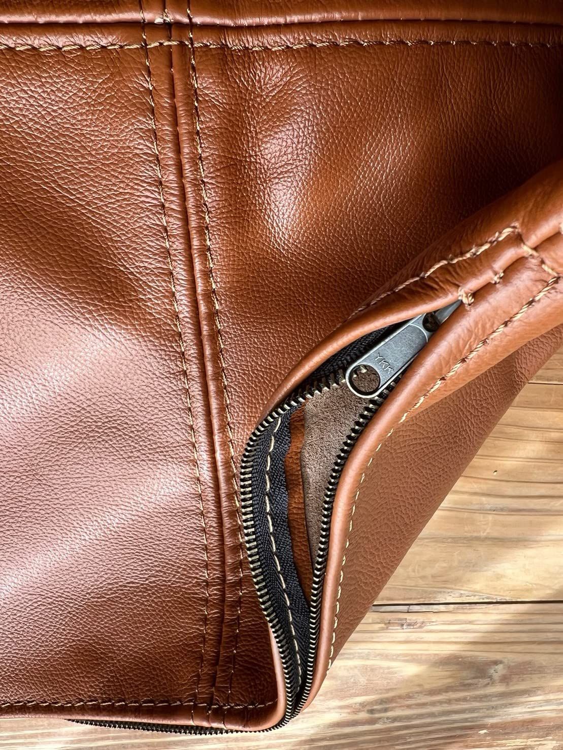 BREMENS 本革クッションカバー レザー 45×45cm 北欧 ソファ背当て 座布団カバー キャメル