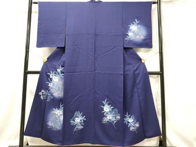 平和屋着物▽訪問着　単衣　草花文　正絹　逸品　AAAZ7815jh 平和屋着物▽訪問着 単衣 草花文 正絹 逸品 AAAZ7815jh